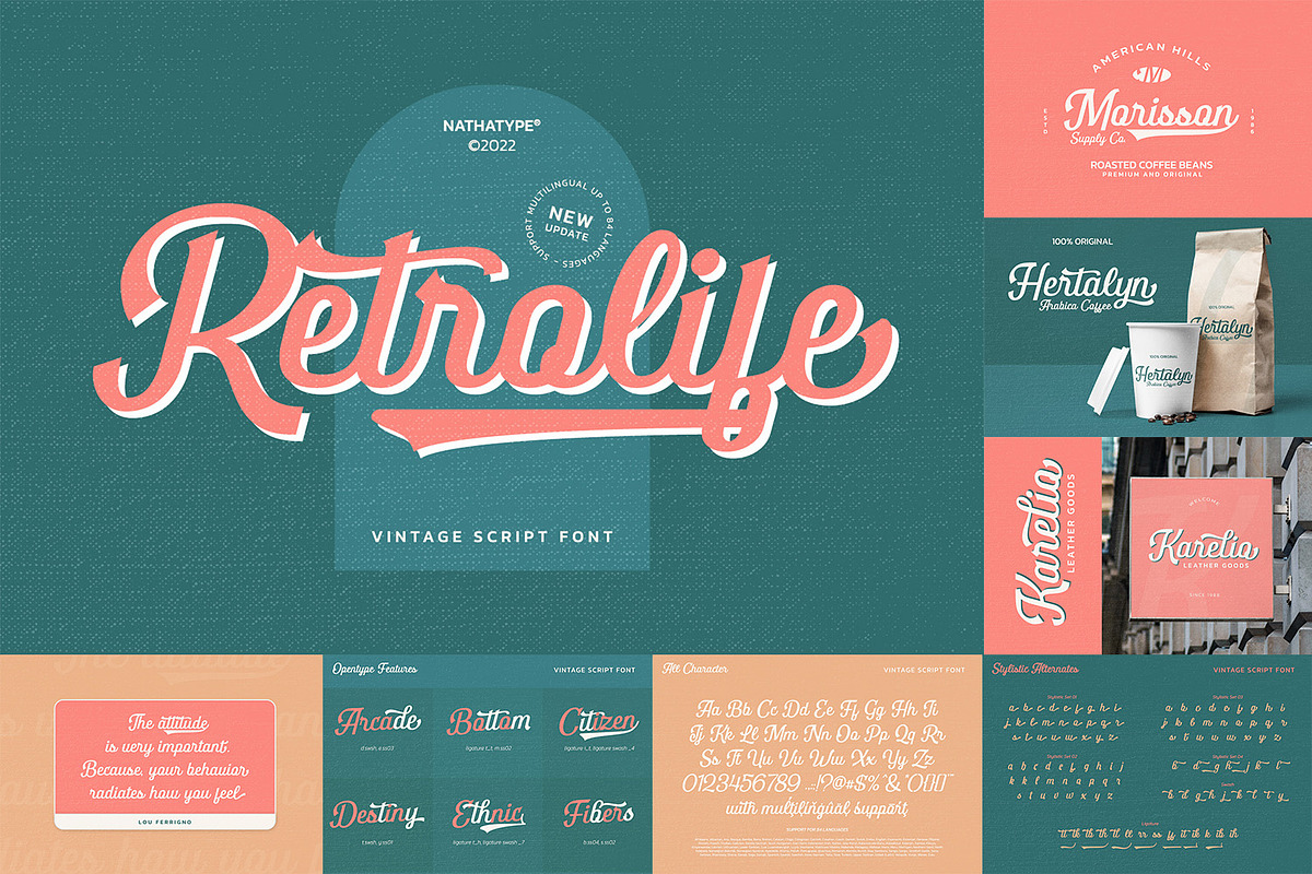 Exclusive Vintage Retro Font Bundle, a Script Font by Vintage Division (Photo 6 of 12)