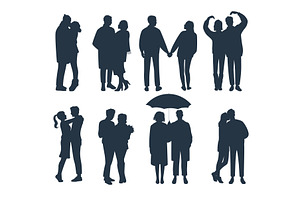 Set silhouettes pairs men and women, a Person Illustration by YummyBuum
