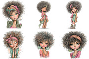Afro Woman Clipart Bundle, an Illustration by Designking (Thumbnail 2 of 5)