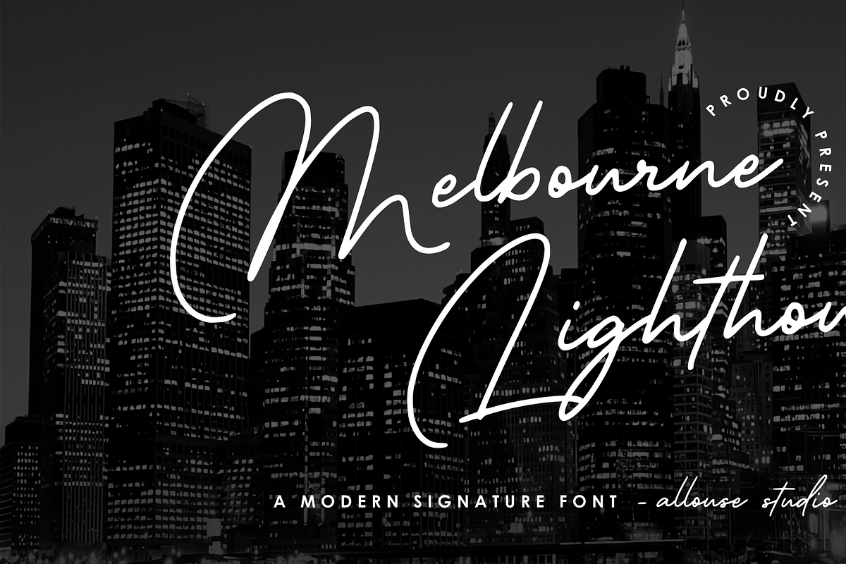 Melbourne Lighthouse, a Script Font by Allouse Studio (Photo 1 of 9)