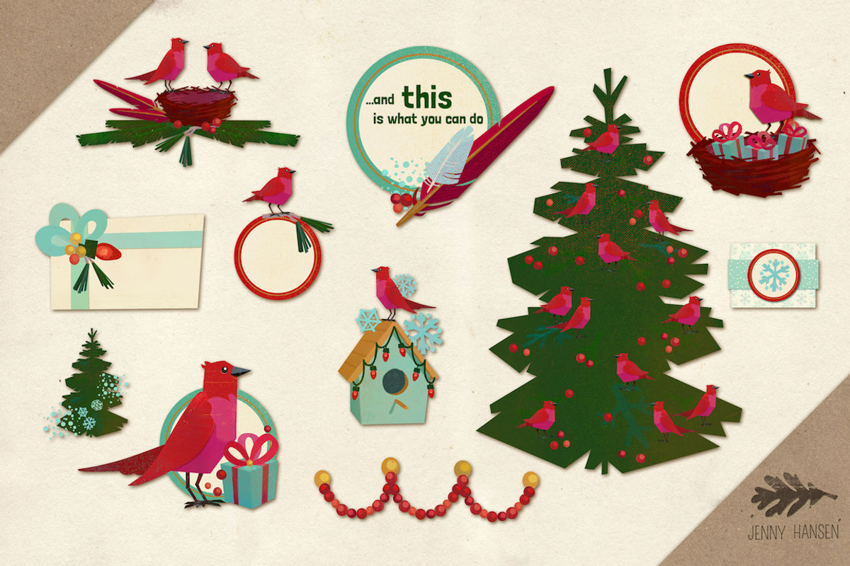 Graphics Bundle: Holiday Birdies, a Templates & Theme by Jenny Hansen Suites (Photo 5 of 5)