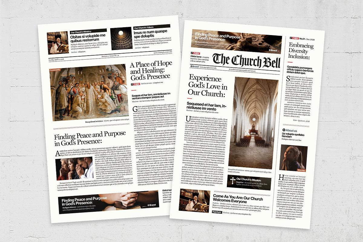 Newspaper Newsletter Layout, a Flyer Template by BrandPacks