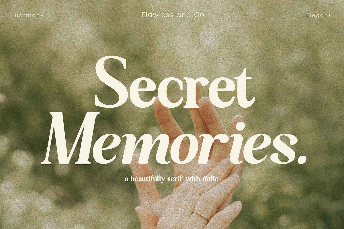 Secret Memories, a Sans Serif Font by Flawless And Co (Photo 1 of 12)