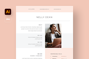 Modern Feminine Resume Template, a Resume Template by Filip Studio (Thumbnail 1 of 4)