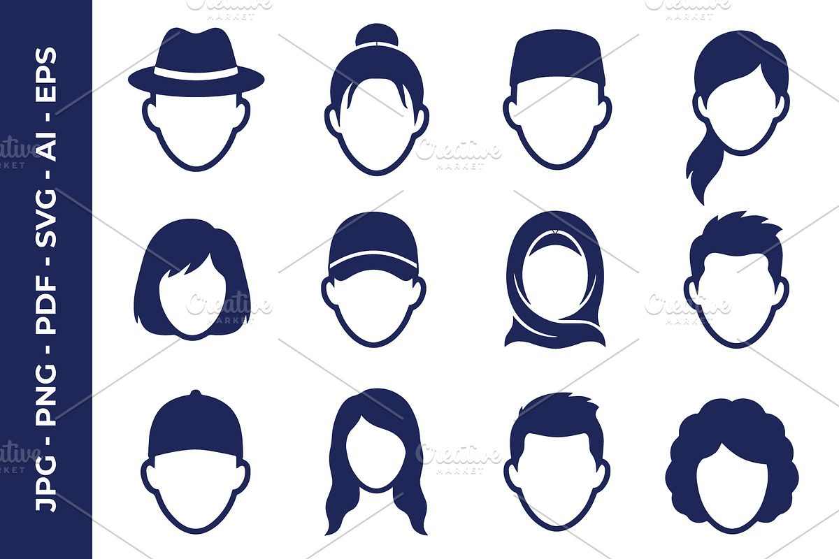 Man and Woman Silhouette heads, an Object Graphic by nandinigraphics (Photo 2 of 3)