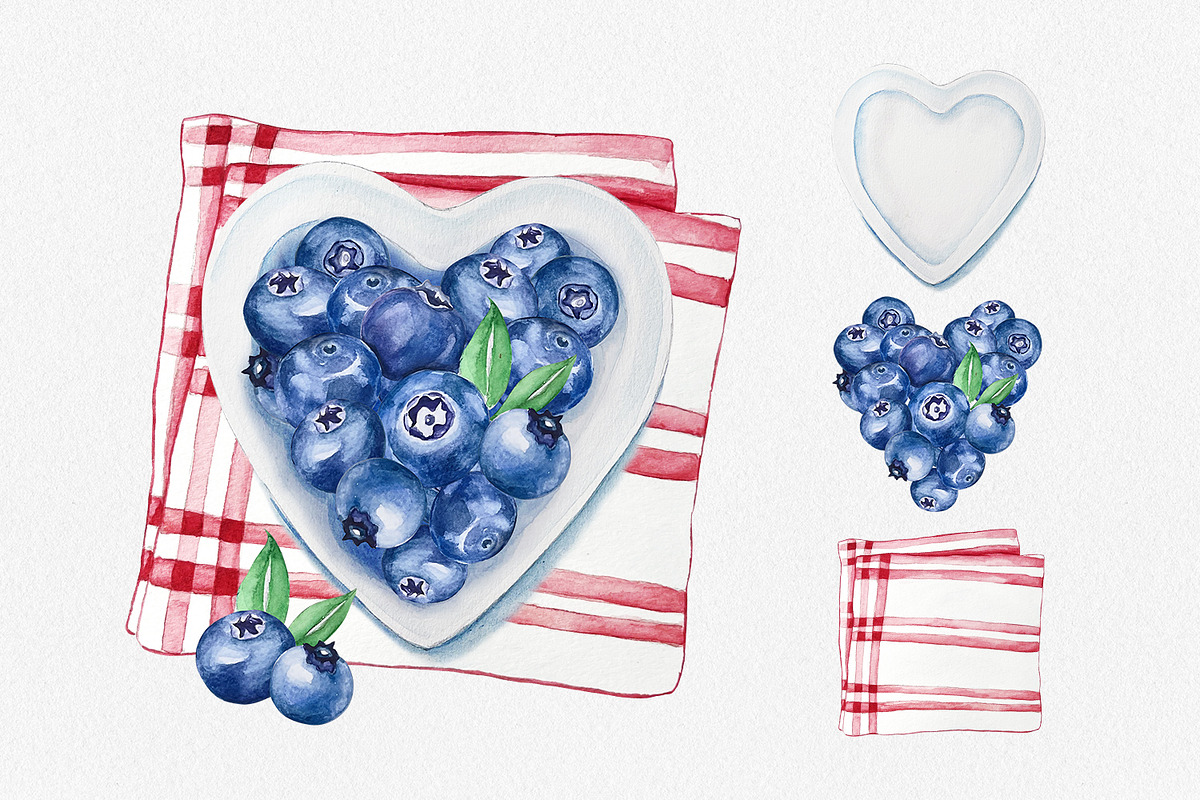 Watercolor - Blueberry, an Illustration by bylin_illustration (Photo 2 of 3)
