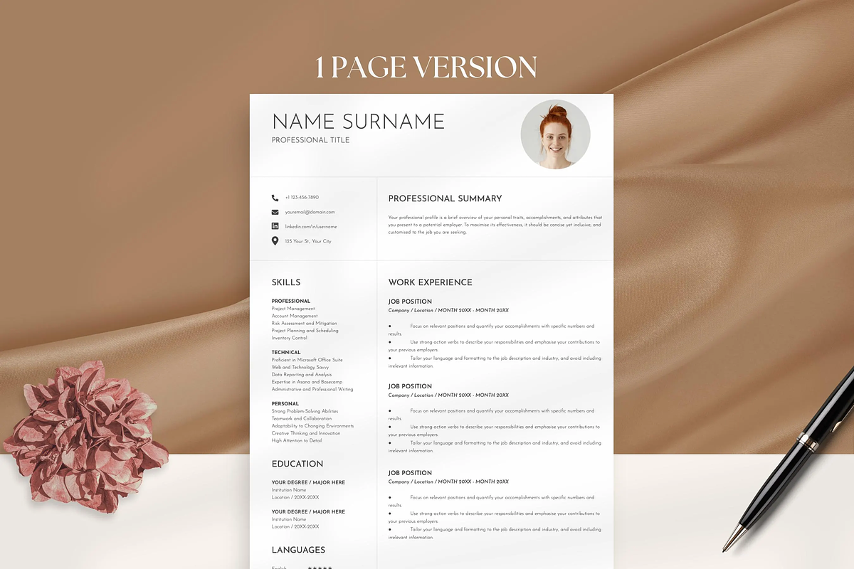 Professional Resume Template Word, a Resume Template by OkiDocs Resume Templates (Photo 5 of 11)