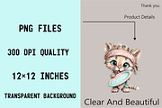 Whimsical Summer Cat Clipart, an Illustration by SVGArt (Thumbnail 8 of 9)