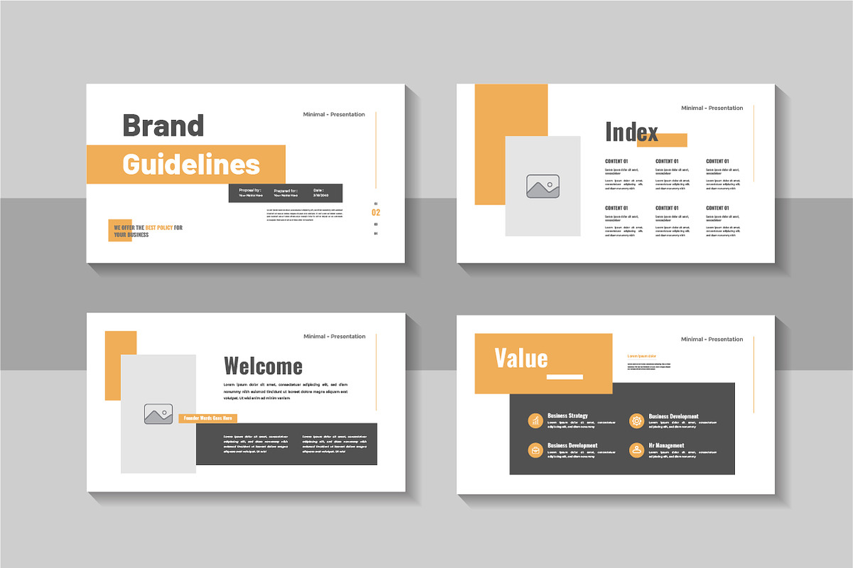 Modern brand guideline slide deck, a Presentation Template by Pavel_design (Photo 2 of 4)
