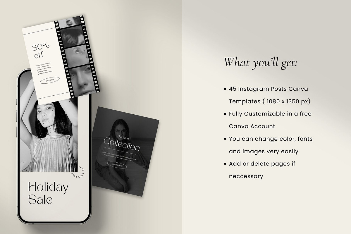 Instagram Canva Templates | Ivory, a Social Media Template by BoldNStudio (Photo 2 of 7)