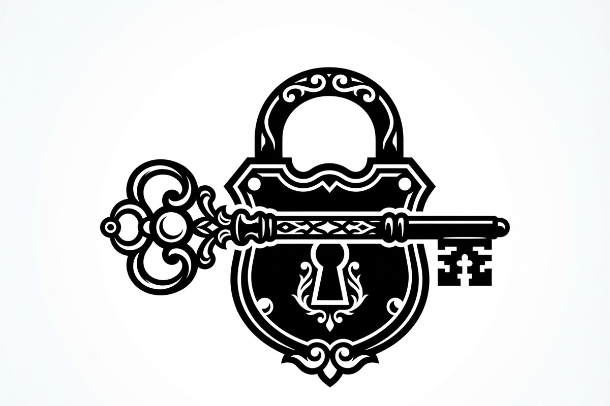 60 Ornate Key and Lock Silhouette, a Technology Illustration by Amazin_art (Photo 16 of 21)
