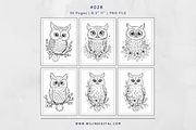 30 Floral Owl Coloring Books, an Illustration by Wilin Digital (Thumbnail 3 of 3)