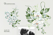 White flowers greenery watercolor, an Illustration by Kate Lanbina (Thumbnail 4 of 16)