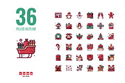 144 Christmas icons, a Solid Icon by Foxyard studio (Thumbnail 4 of 6)