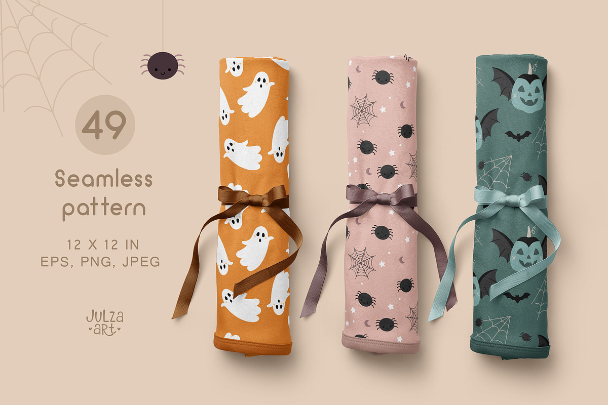 Cute Halloween clipart & patterns, a Seasonal Illustration by JulzaArt (Photo 5 of 13)