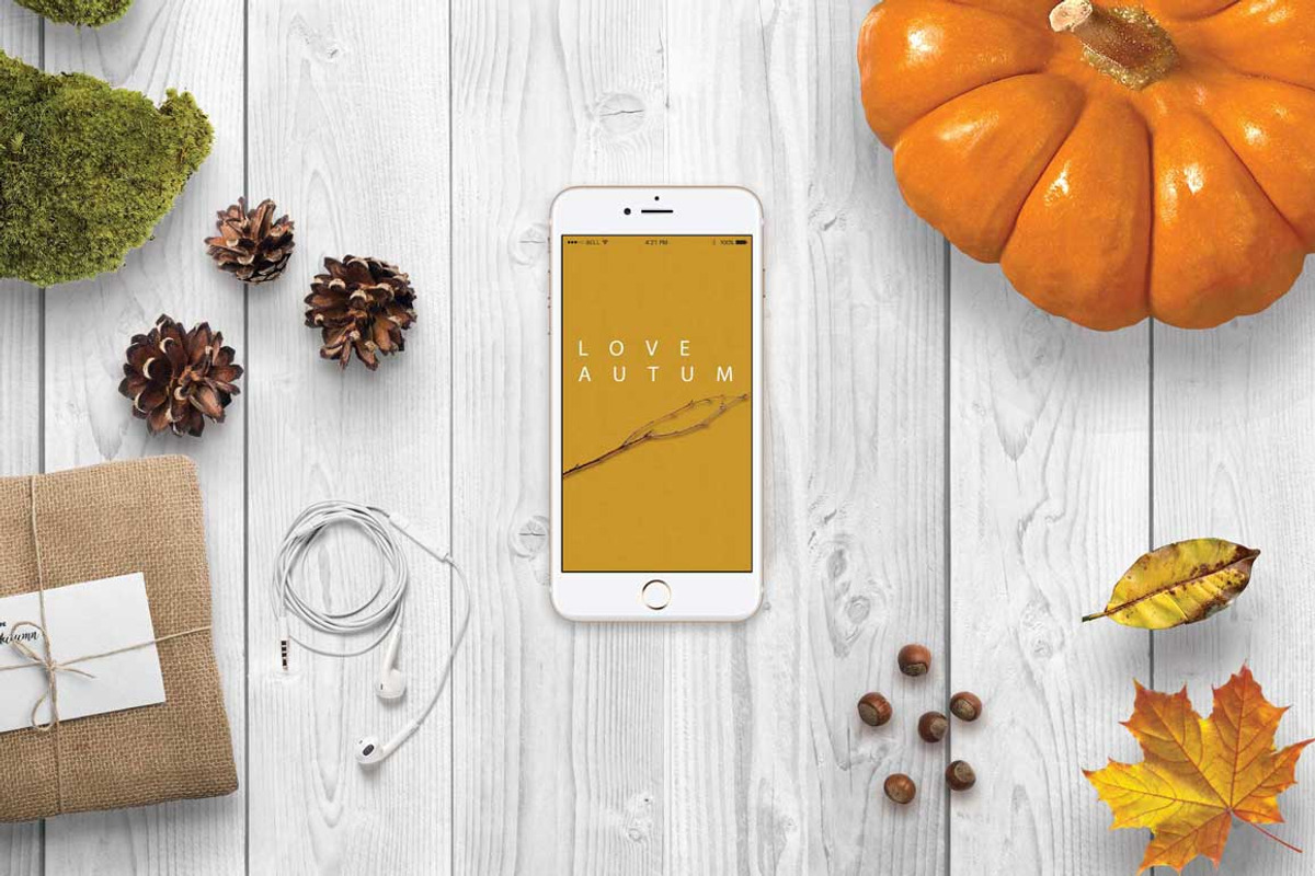 Mockup · Autumn ipad & iphone, an iPhone Mockup by Khryna Designs (Photo 4 of 5)