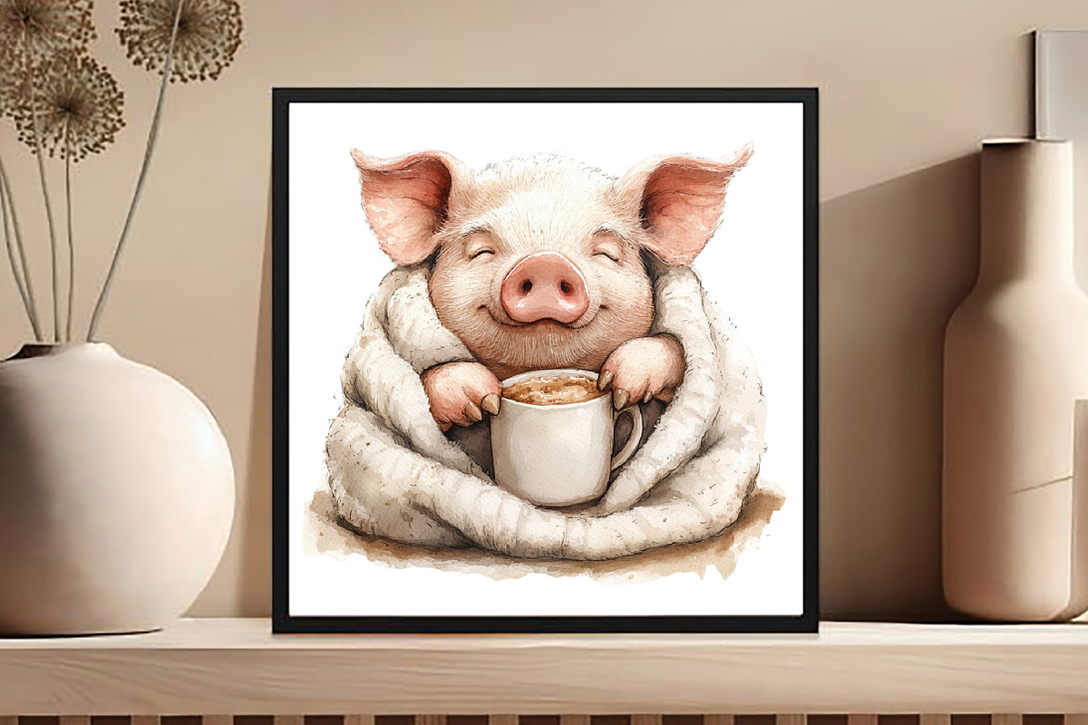 Funny Pink Pig Clipart Bundle, an Illustration by DreamCafeArt (Photo 7 of 9)