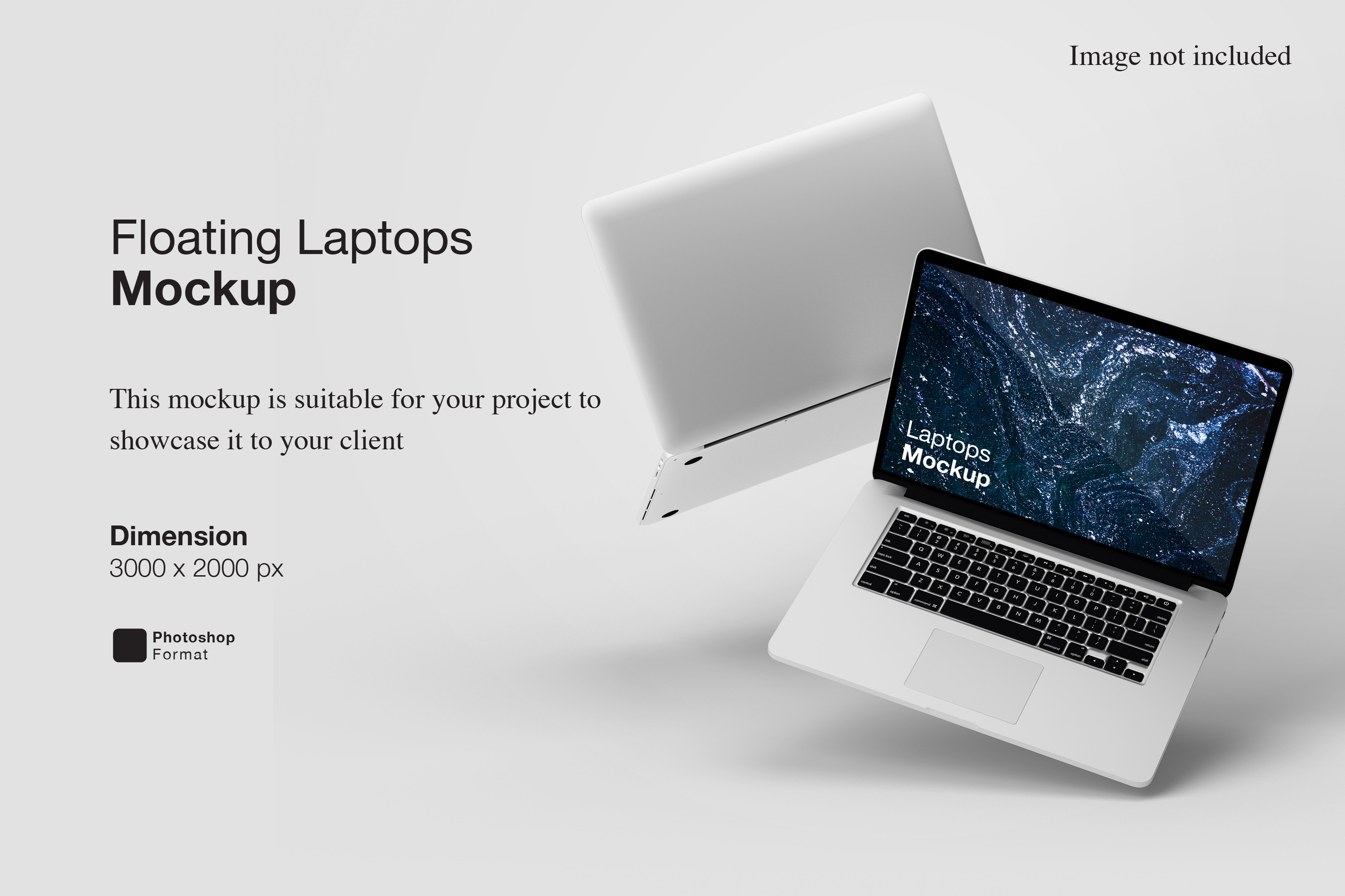 Floating Laptops Mockup by Ianmikraz  Creative Market