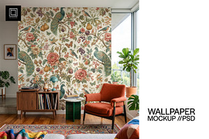 Modern Accent Wall Mockup PSD