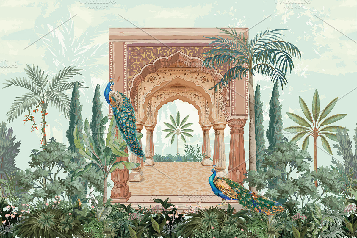 Traditional Mughal seamless pattern, a Decorative Illustration by Mughal Wallpaper (Photo 1 of 6)