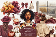 Burgundy Beauty Autumn/Fall Clipart, an Illustration by NadiaTheronArt (Thumbnail 1 of 4)