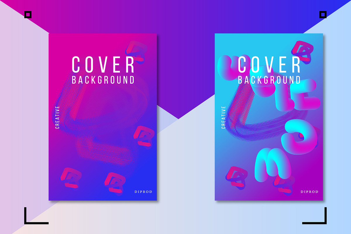 4 abstract fluid covers 3d posters, a Flyer Template by designbydi (Photo 3 of 3)