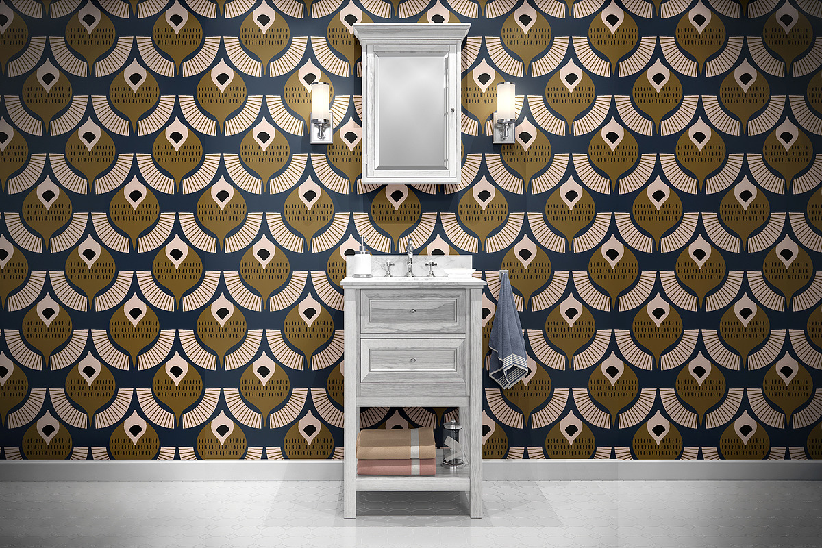70's Retro Damask Geometric Pattern, a Pattern Graphic by StudioGlouna (Photo 5 of 9)