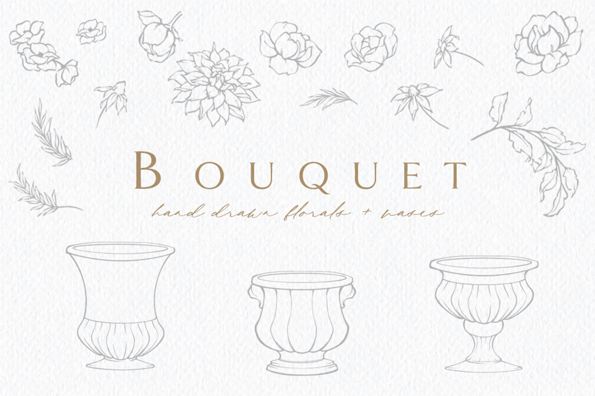 DIY Illustrated Bouquet Kit 01, a Graphic by Blushed Design by Katrina (Photo 1 of 5)