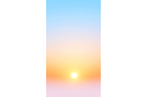 Calm sunrise with soft sky gradients, an Illustration by Lermont51