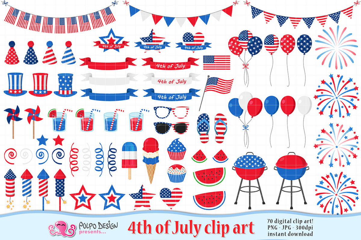 4th of July clipart, an Object Graphic by PolpoDesign (Photo 1 of 2)