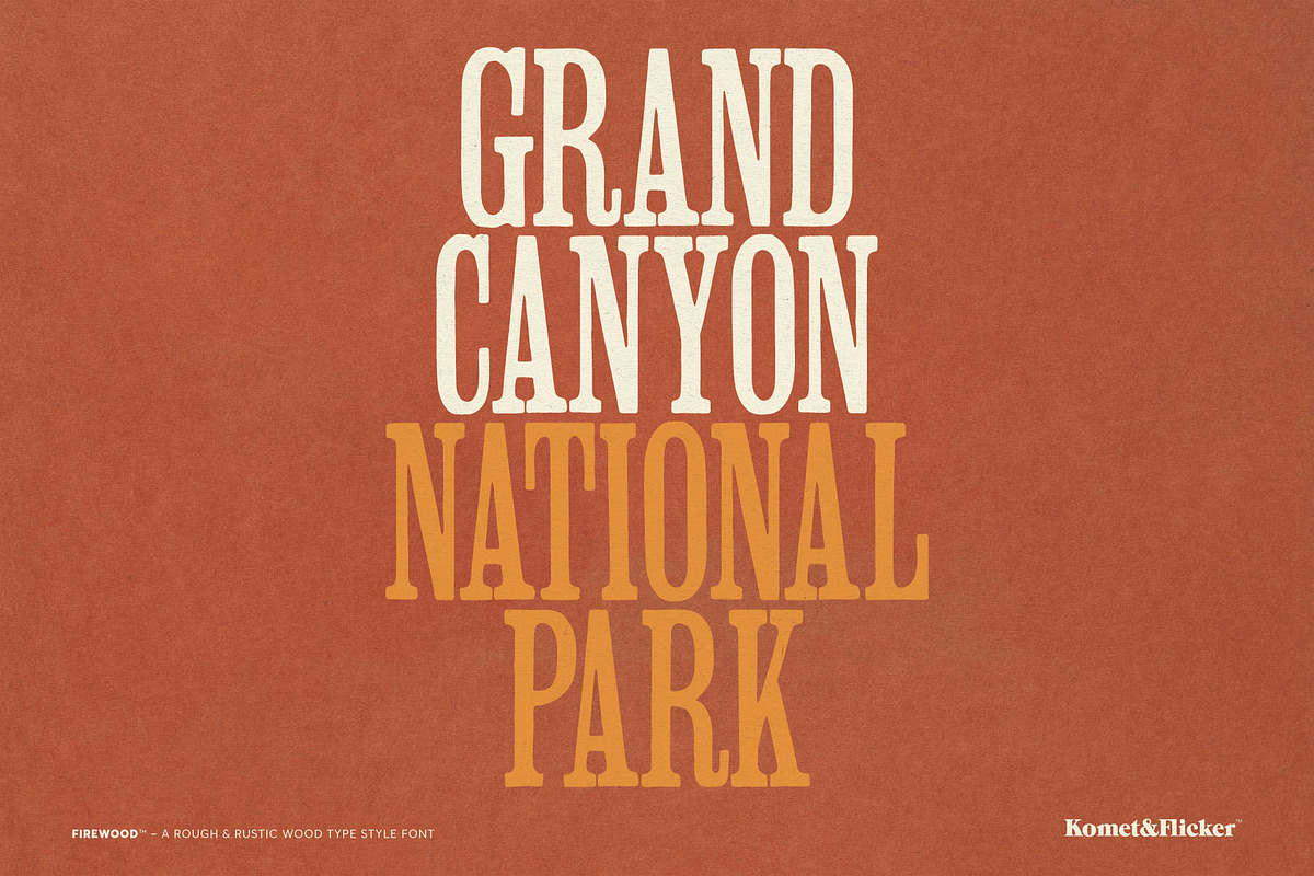 FIREWOOD - A Wood Type Style Font, a Serif Font by Komet & Flicker (Photo 2 of 14)