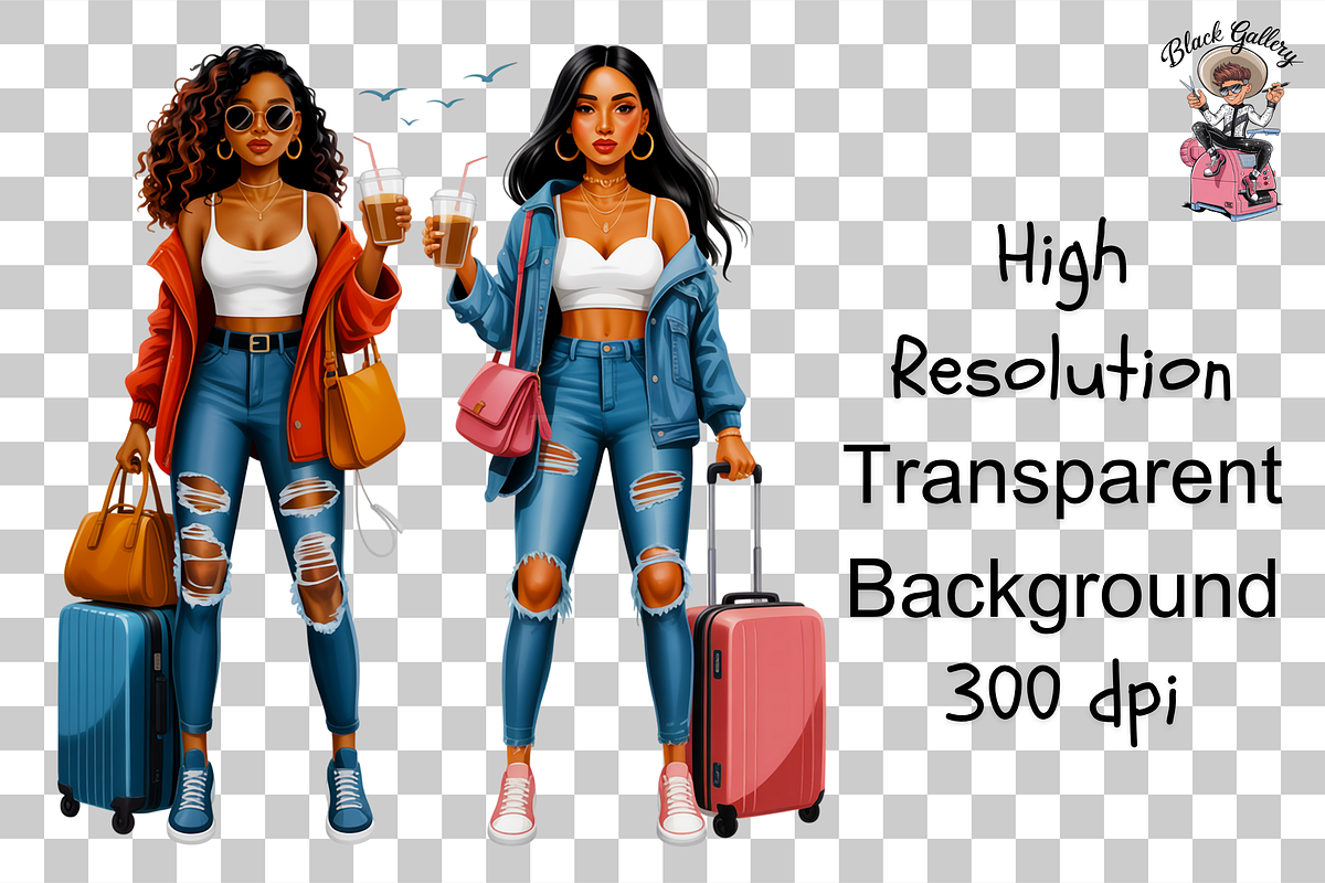 10 Travel Girls PNG Clipart, a Graphic by Clipart Bloom (Photo 10 of 12)