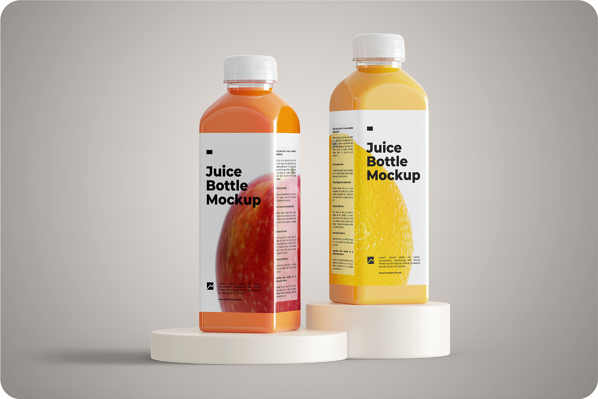 Square Juice Bottle Mockup - 5 PSD, a Packaging Mockup by Muhazdinata (Photo 6 of 7)