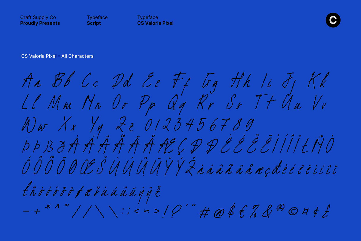 CS Valoria Pixel, a Script Font by Craft Supply Co. (Photo 8 of 8)