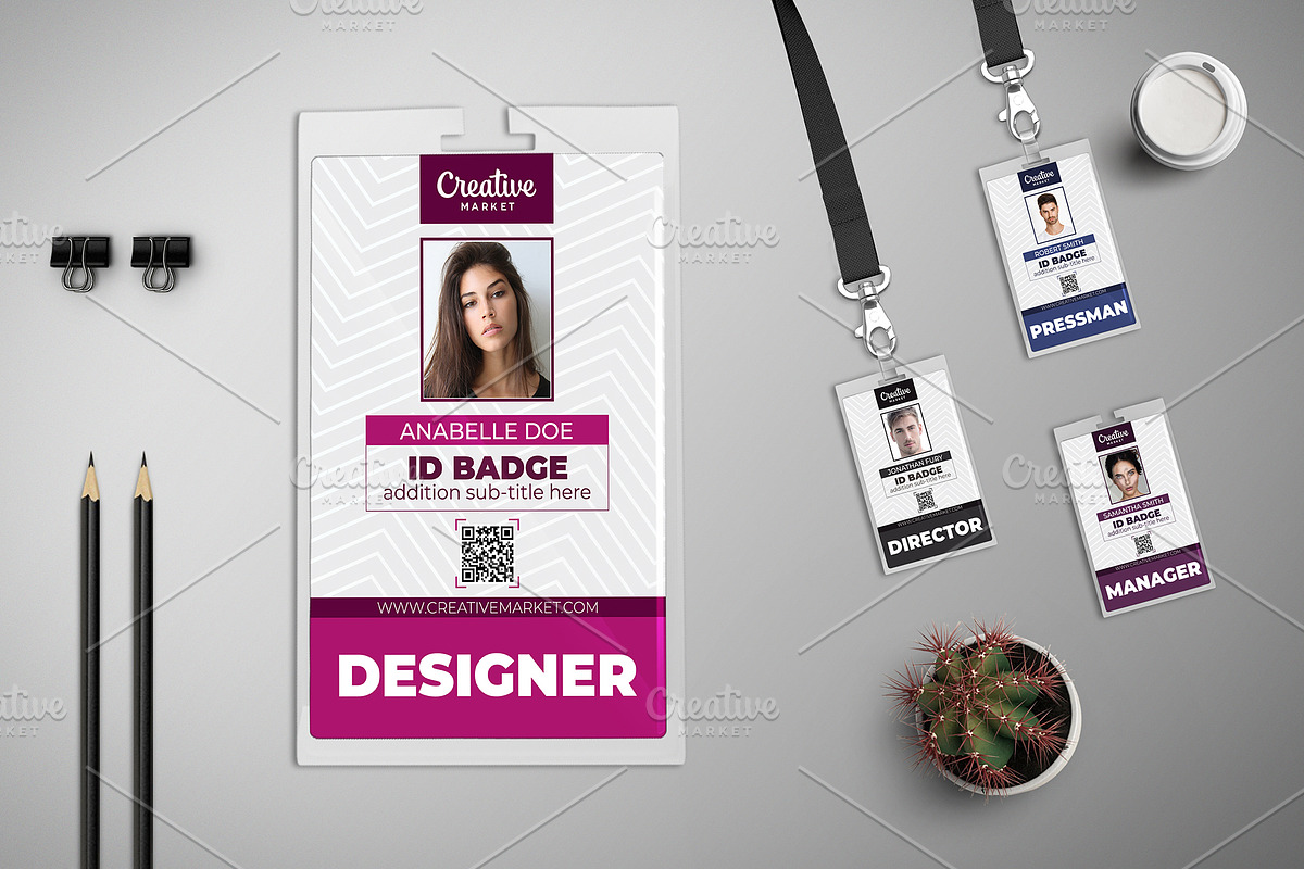 Simple Business ID Badge 021, a Card Template by Tzochko (Photo 2 of 5)