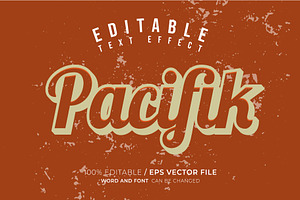 Pacific Vintage Editable Text Effect