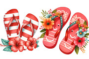 Retro Summer Flip Flops Sublimation, an Illustration by DreamArtGraphic (Thumbnail 2 of 4)