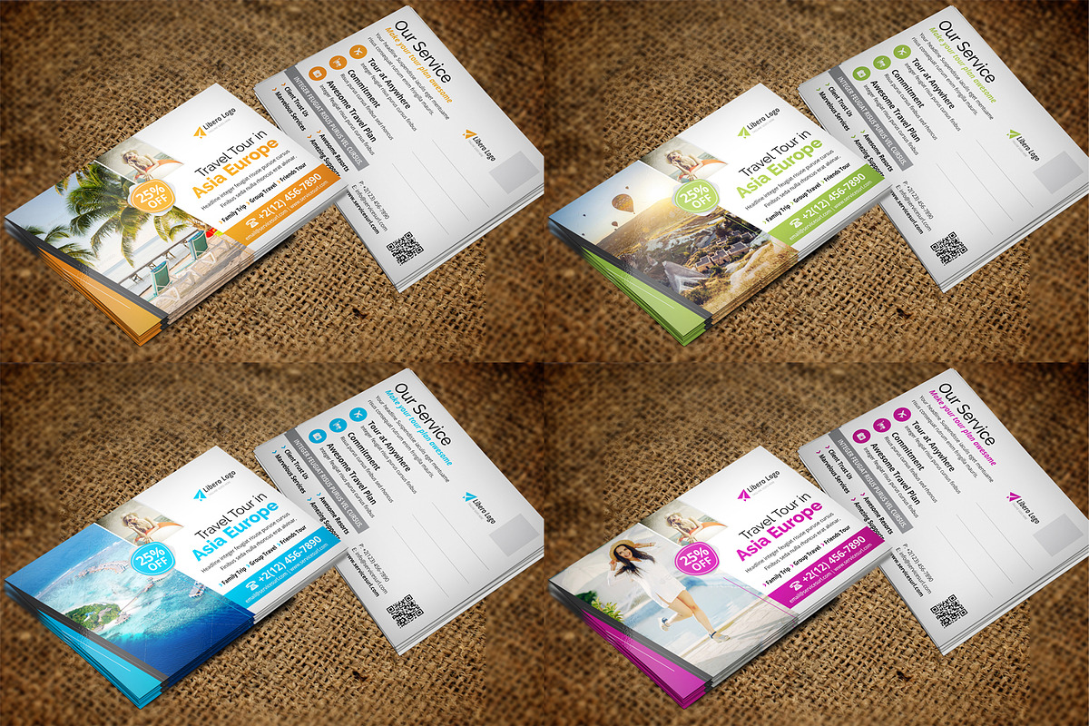 Postcard Design Bundle, a Card Template by Miyaji75 (Photo 10 of 20)