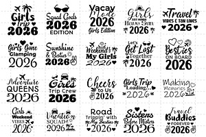 Girls Trip 2026 SVG Bundle, a Graphic by M9 Design