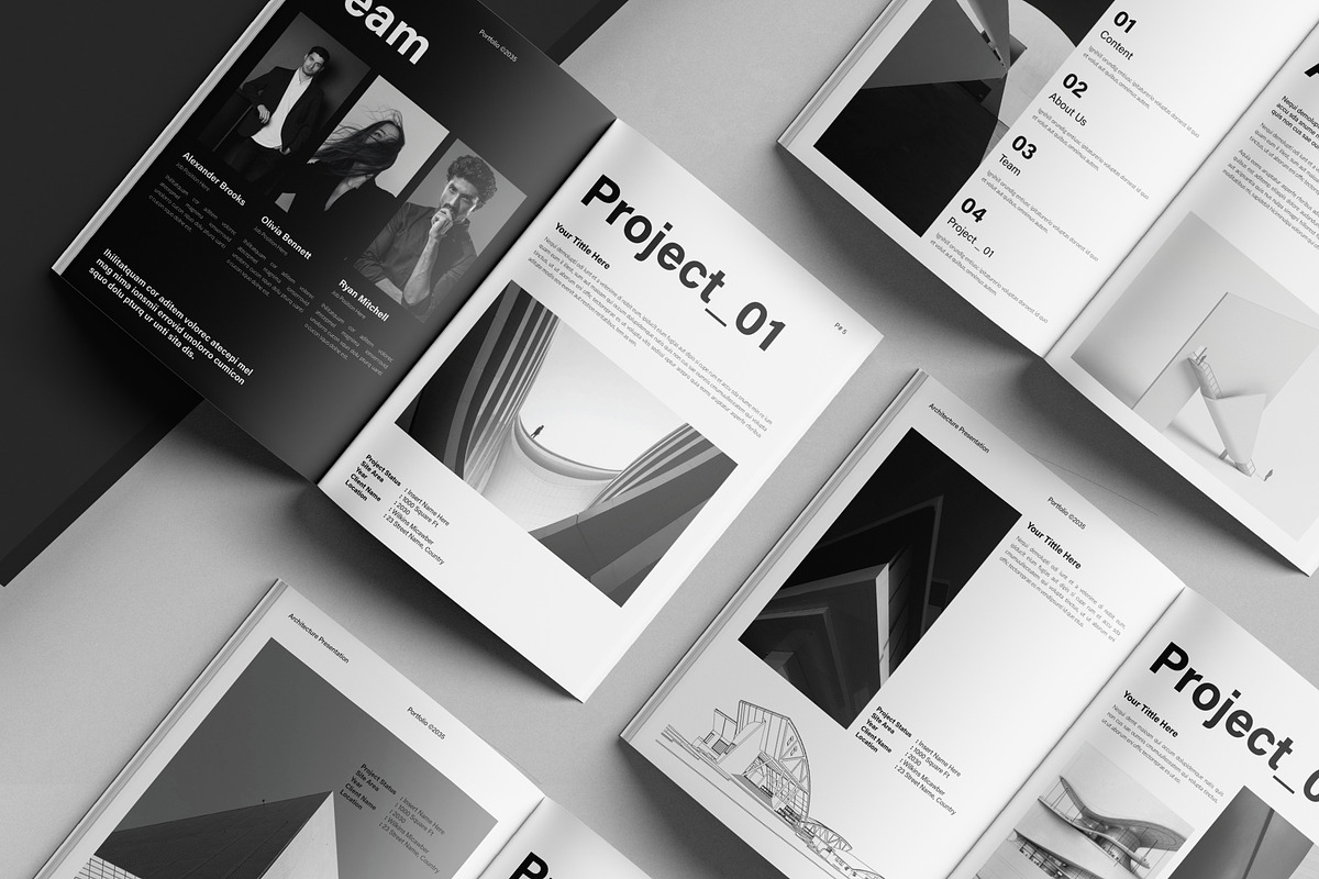 Architecture Portfolio Template, a Brochure Template by DesignCrest (Photo 6 of 13)