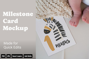 Baby Milestone Card Mockup, a Household Mockup by NikiArts