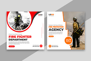 Fire Fighter Social Media Post, a Social Media Template by Designgrove