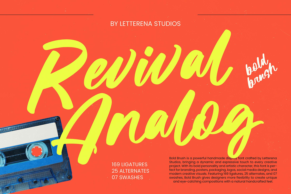 Revival Analog Bold Brush, a Script Font by Letterena Studios Script (Photo 1 of 10)