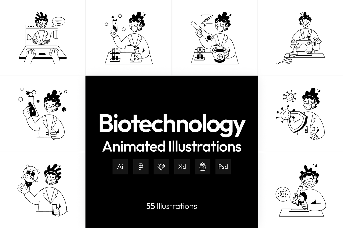 Biotechnology Mini Illustrations, a Person Illustration by Vectors Market (Photo 1 of 6)