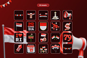 Indonesia Independence Day 3D Icons, an Object 3D Model by Azam Creative (Thumbnail 5 of 5)