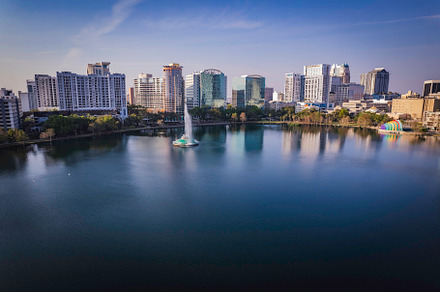 Aerial photo of Lake Eola In Orlando, a Photo by Javier Art Photography