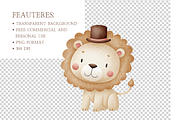Watercolor Animal Circus Clipart Set, an Illustration by MockupWizard (Thumbnail 5 of 6)