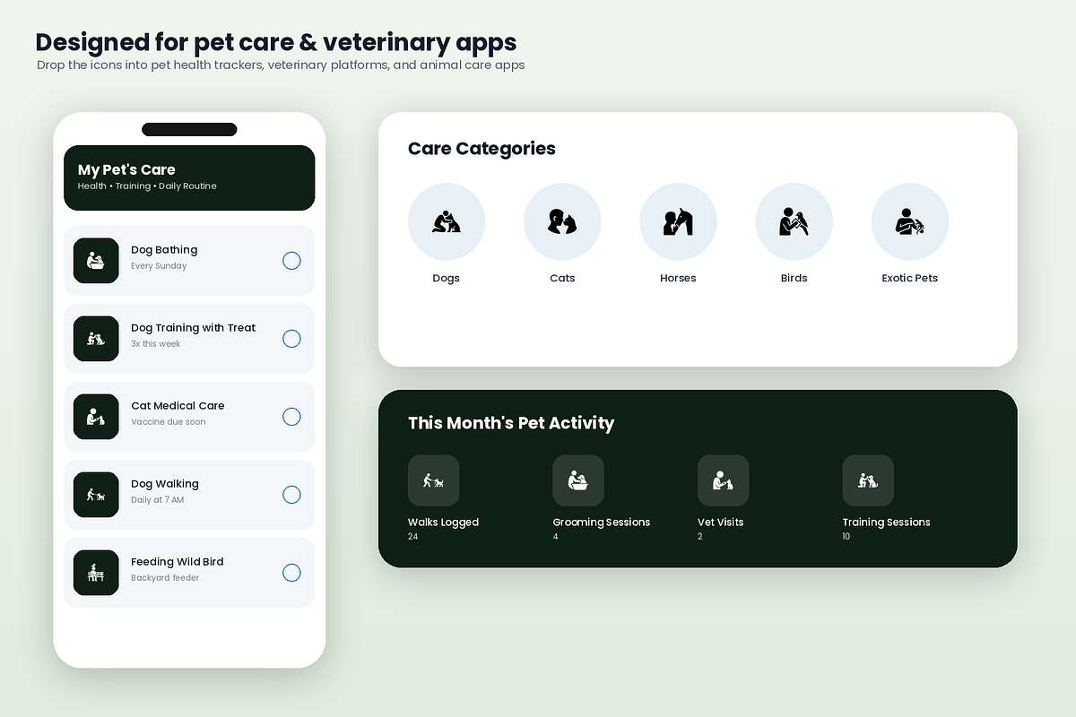 Pet Care Icons, a Solid Icon by Symbolic Language (Photo 6 of 6)