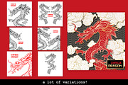 Chinese Dragon Vector Illustrations, a Background Graphic by ilonitta (Thumbnail 6 of 14)