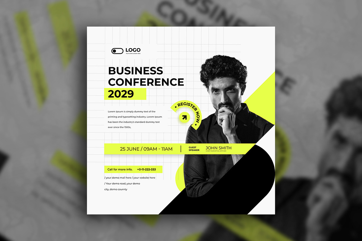 Conference social media template, a Social Media Template by Tanmoy Topu (Photo 2 of 6)